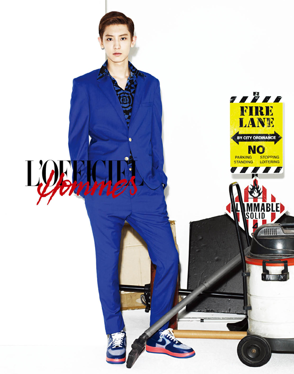 Gambar Foto Chanyeol EXO di Majalah L'Officiel Hommes Edisi Agustus 2013