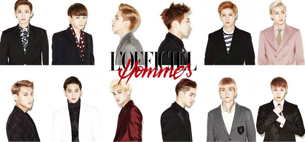 Gambar Foto EXO di Majalah L'Officiel Hommes Edisi Agustus 2013