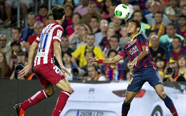 Gambar Foto Aksi Neymar Saat Laga Final Piala Super Spanyol 2013