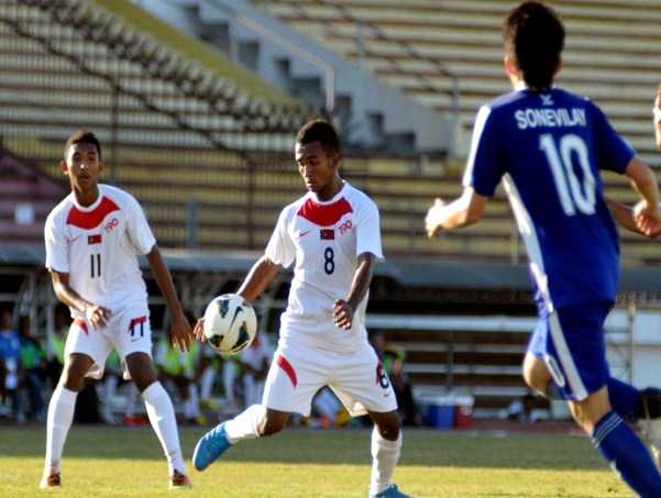 Gambar Foto Laga Perebutan Tempat Ke-3 Antara Timor Leste dan Laos