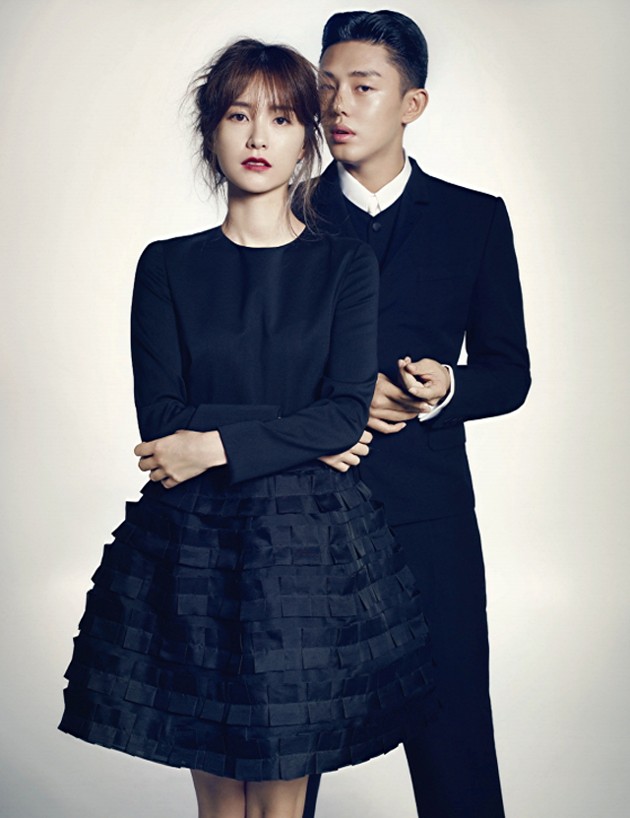 Foto Yoo Ah In dan Jung Yoo Mi di Majalah Harper's Bazaar Edisi Oktober 2013