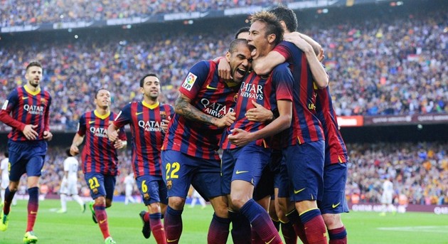 Foto Neymar Rayakan Kemenangan Bersama Tim Barcelona