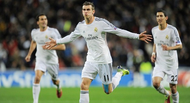 Gambar Foto Selebrasi Gareth Bale Saat Berhasil Mencetak Gol untuk Real Madrid
