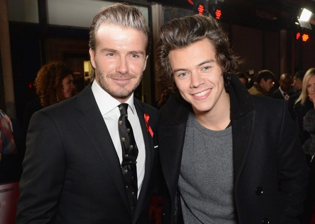 Gambar Foto David Beckham dan Harry Styles di Premiere Film 'The Class of 92'