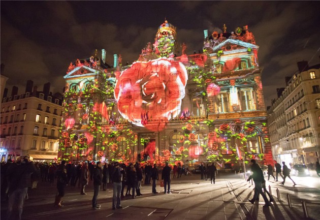 Gambar Foto Karya Seniman Damien Fontaine yang Ditampilkan di Festival Cahaya Lyon
