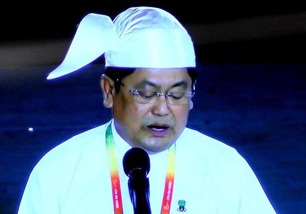Gambar Foto Ketua Komite Olimpiade Myanmar H.E U Tint Hsan Berikan Kata Sambutan