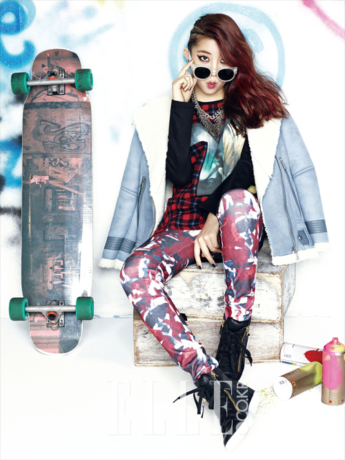 Gambar Foto Sohyun 4Minute di Majalah Elle Edisi Desember 2013