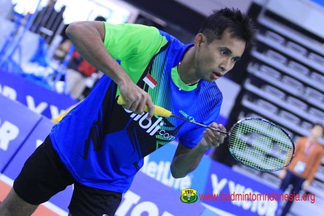 Gambar Foto Dionysius Hayom Rumbaka Latihan Sebelum Laga Korea Open Super Series 2014