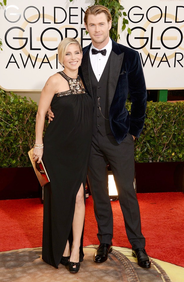 Gambar Foto Chris Hemsworth dan Elsa Pataky di Red Carpet Golden Globe Awards 2014