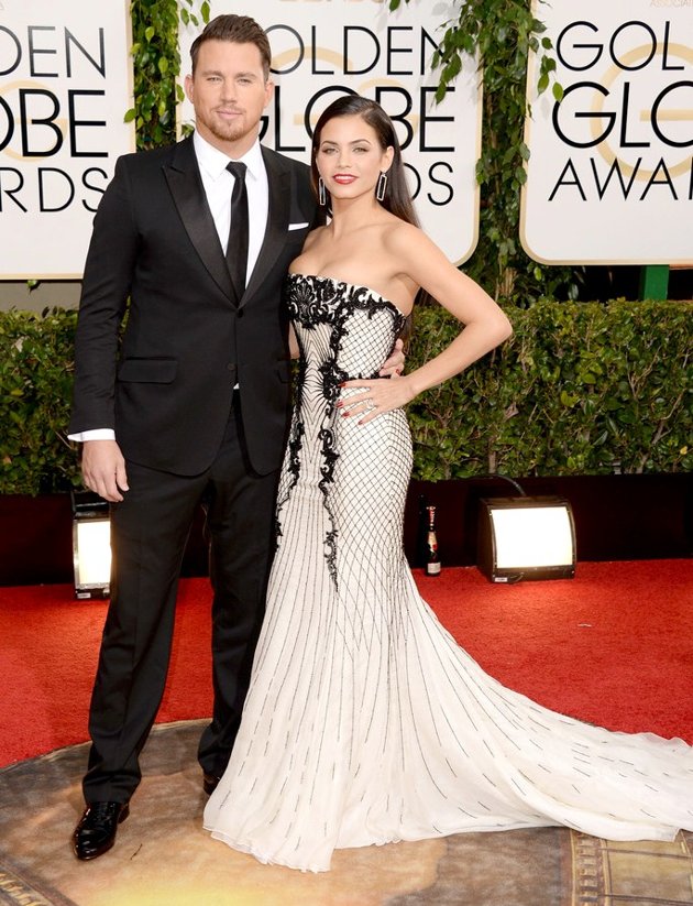 Foto Channing Tatum dan Jenna Dewan di Red Carpet Golden Globe Awards 2014