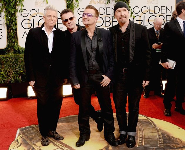 Foto U2 di Red Carpet Golden Globe Awards 2014