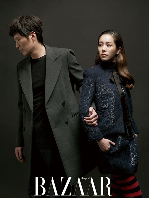 Gambar Foto Han Ji Min dan Jung Jae Young di Majalah Harper's Bazaar Edisi Januari 2014