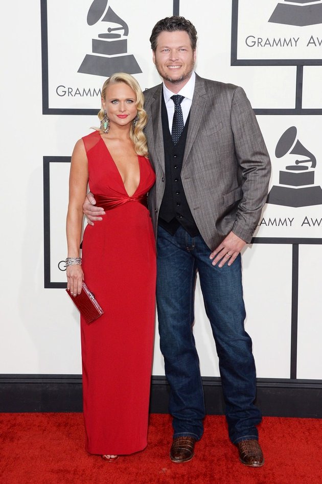 Gambar Foto Miranda Lambert dan Blake Shelton di Red Carpet Grammy Awards 2014