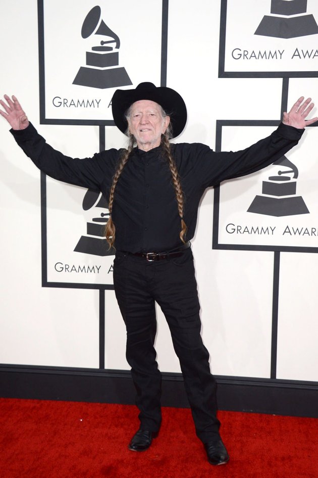 Gambar Foto Willie Nelson di Red Carpet Grammy Awards 2014