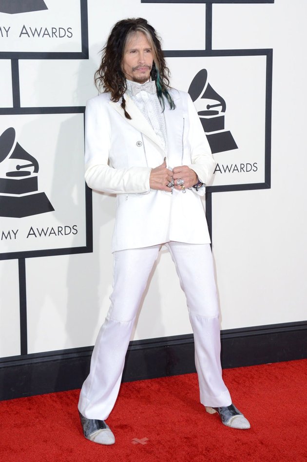 Gambar Foto Steven Tyler di Red Carpet Grammy Awards 2014
