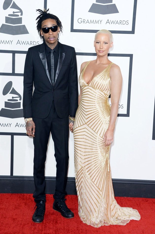 Gambar Foto Wiz Khalifa dan Amber Rose di Red Carpet Grammy Awards 2014