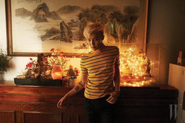 Gambar Foto G-Dragon Big Bang di Majalah W Korea Edisi Januari 2014