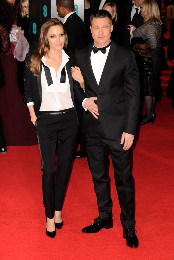 Gambar Foto Angelina Jolie dan Brad Pitt di Red Carpet BAFTA Awards 2014
