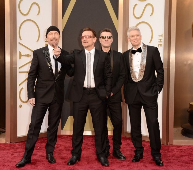 Gambar Foto U2 di Red Carpet Oscar 2014