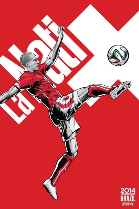 Gambar Foto Gokhan Inler dalam Poster versi Swiss