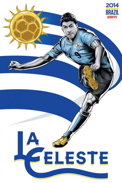 Gambar Foto Luis Suarez dalam Poster versi Uruguay