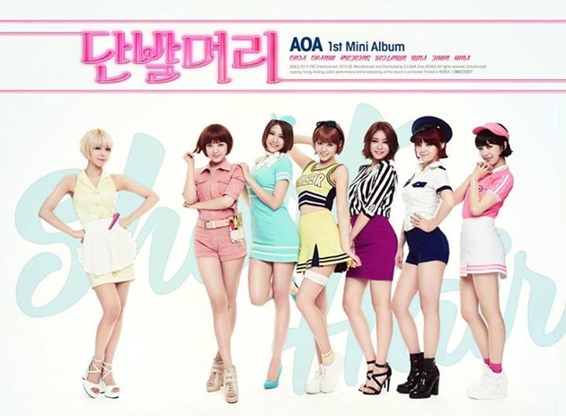 Gambar Foto AOA di Foto Promo Mini Album Pertama 'Short Hair'