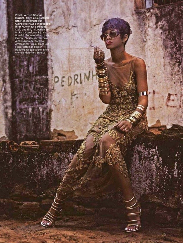 Gambar Foto Rihanna di Majalah Glamour Jerman Edisi Juli 2014