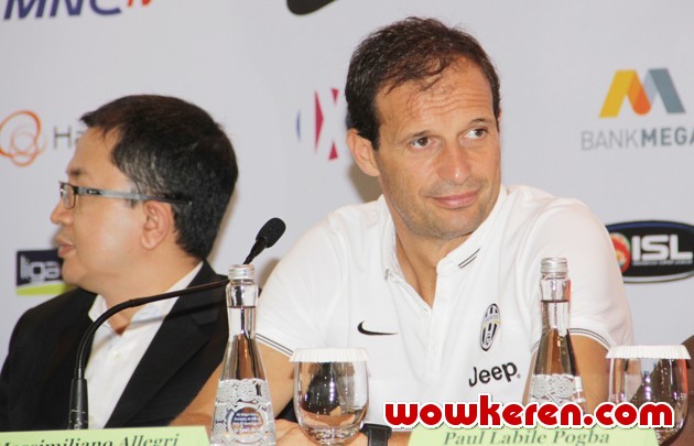 Gambar Foto Massimiliano Allegri di Jumpa Pers Pertandingan Juventus vs ISL All Star