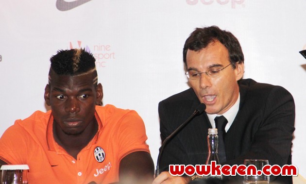 Gambar Foto Paul Pogba di Jumpa Pers Pertandingan Juventus vs ISL All Star