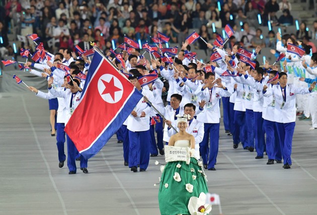 Gambar Foto Kontingen Korea Utara di Opening Ceremony Asian Games Incheon 2014