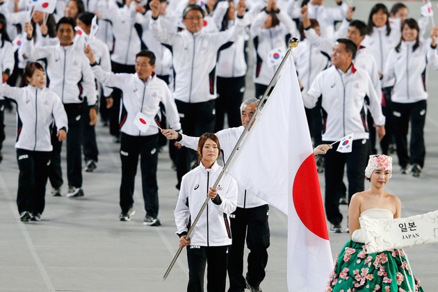 Gambar Foto Kontingen Jepang di Opening Ceremony Asian Games Incheon 2014