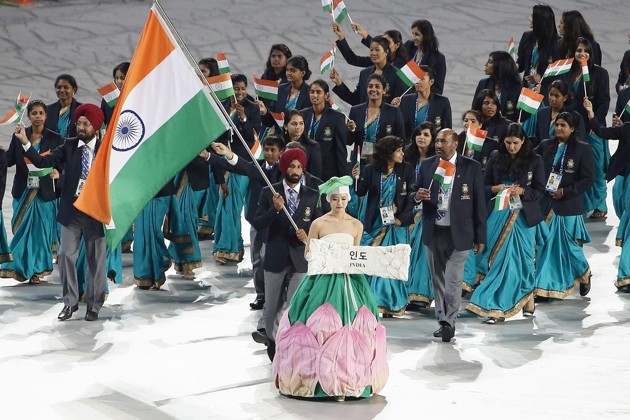 Gambar Foto Kontingen India di Opening Ceremony Asian Games Incheon 2014