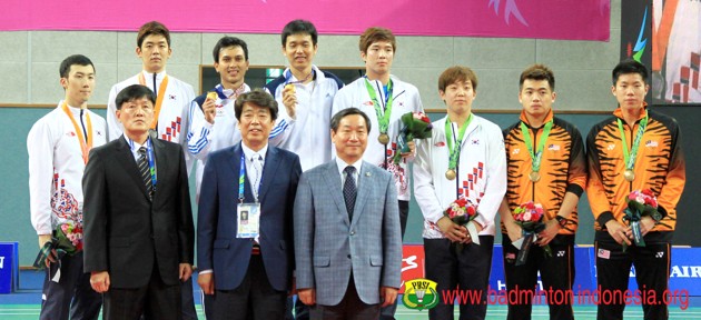 Gambar Foto Para Peraih Medali Nomor Ganda Putra Asian Games 2014
