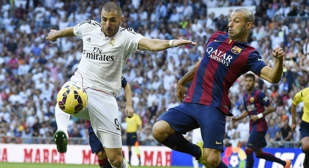 Foto Duel Karim Benzema vs Javier Mascherano