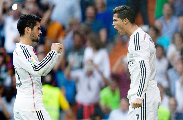 Gambar Foto Selebrasi Cristiano Ronaldo dan Isco