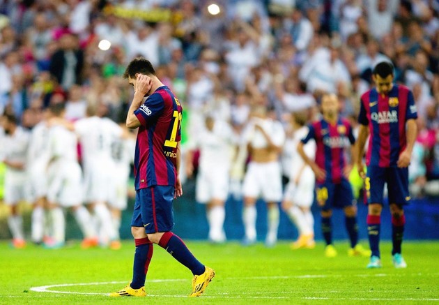 Gambar Foto Kekecewaan Lionel Messi Saat Barcelona Gagal Kalahkan Real Madrid