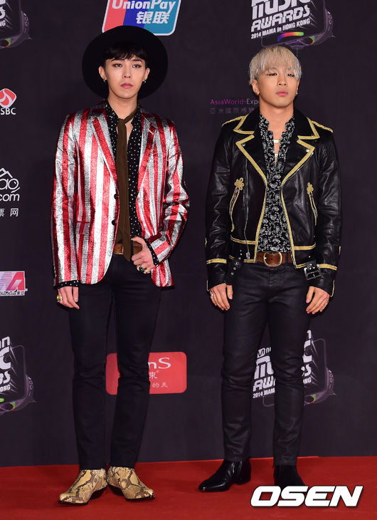 Gambar Foto G-Dragon dan Taeyang di Red Carpet MAMA 2014