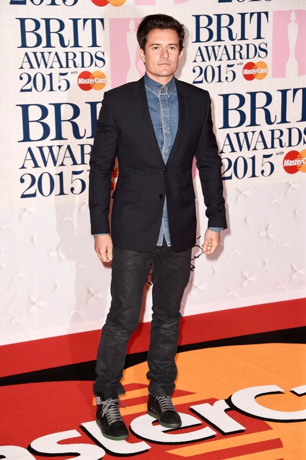 Foto Orlando Bloom di Red Carpet BRIT Awards 2015