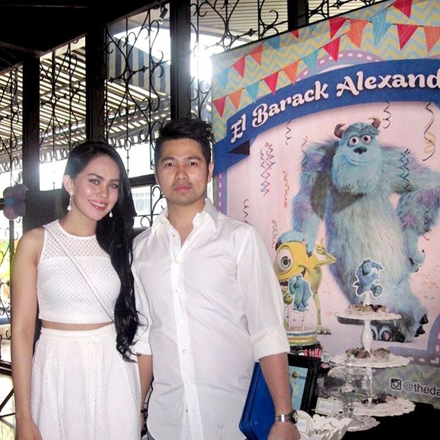 Gambar Foto Kartika Putri dan Erick Iskandar di Pesta Ulang Tahun El Barack Alexander