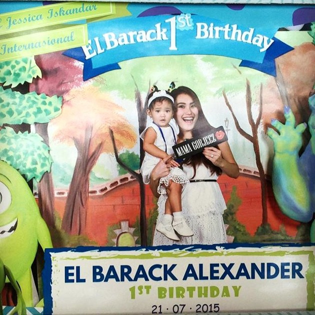 Gambar Foto Ayu Ting Ting dan Bilqis di Pesta Ulang Tahun El Barack Alexander