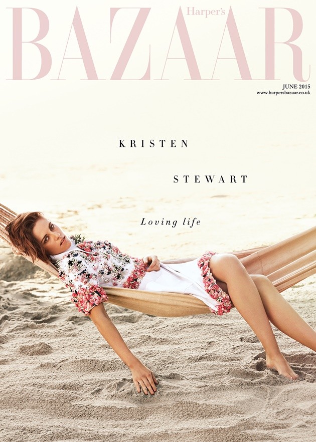 Gambar Foto Kristen Stewart di Majalah Harper's Bazaar UK Edisi Juni 2015
