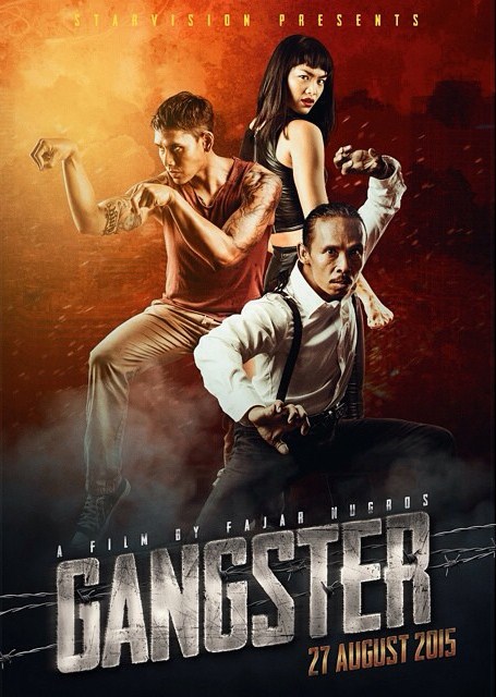 Gambar Foto Ganindra Bimo, Yayan Ruhian dan Kelly Tandiono di Poster Film 'Gangster'