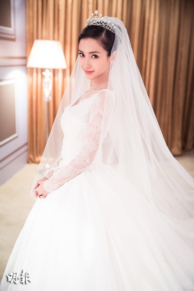 Gambar Foto Cantiknya Angelababy Mengenakan Gaun Pengantin