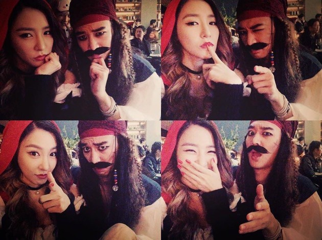 Gambar Foto Gaya Tiffany Girls' Generation dan Minho SHINee di Pesta Halloween SMTown