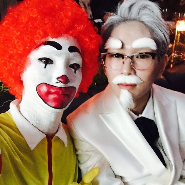 Gambar Foto Key dan Onew SHINee di Pesta Halloween SMTown