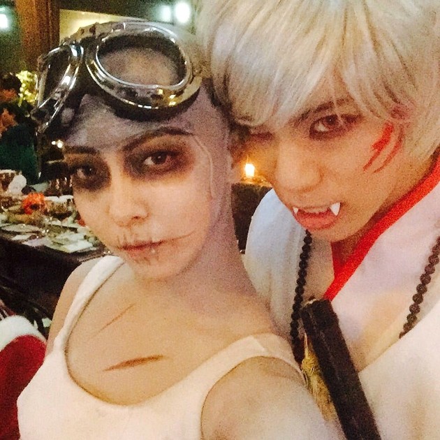 Gambar Foto Luna f(x) dan Jonghyun SHINee di Pesta Halloween SMTown