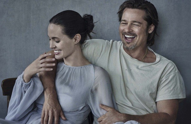 Gambar Foto Angelina Jolie dan Brad Pitt di Majalah Vanity Fair Italia Edisi November 2015
