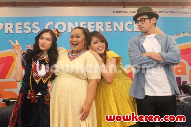 Gambar Foto Melody, Tike Priatnakusumah, Winda Viska dan Tara Budiman di Press Conference Idola Cilik 5