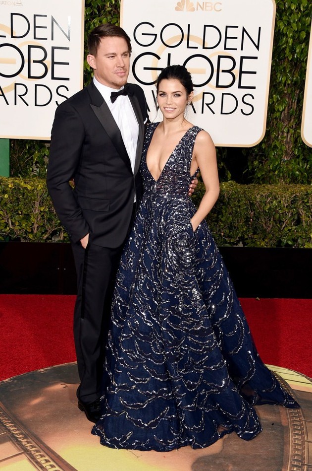Gambar Foto Channing Tatum dan Jenna Dewan di Red Carpet Golden Globes Awards 2016