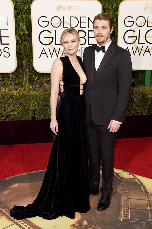 Foto Kirsten Dunst dan Garrett Hedlund di Red Carpet Golden Globes Awards 2016